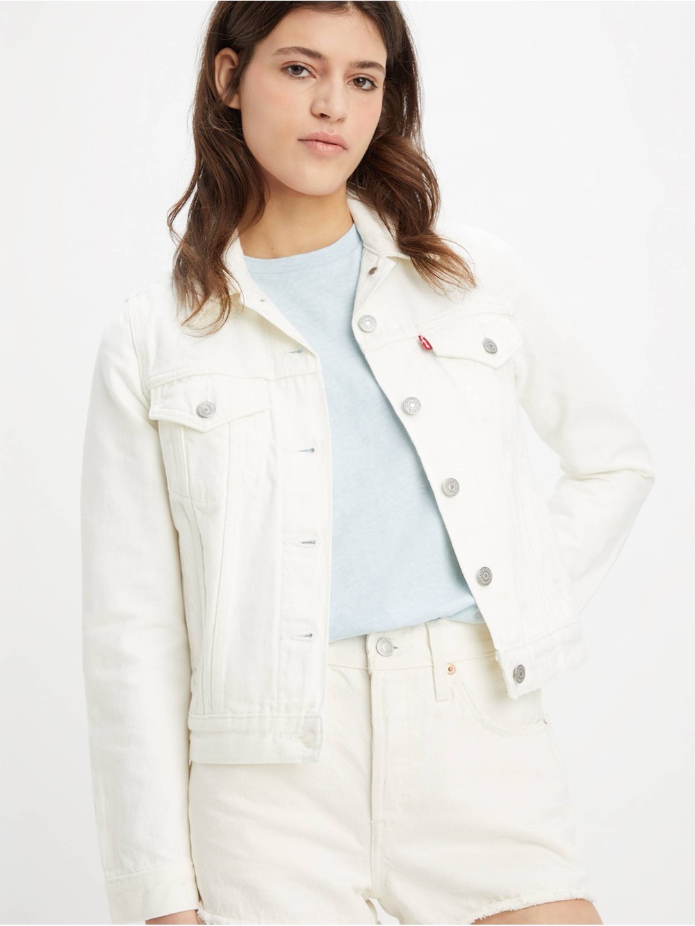 Levi's White Denim Trucker Jacket - Women's